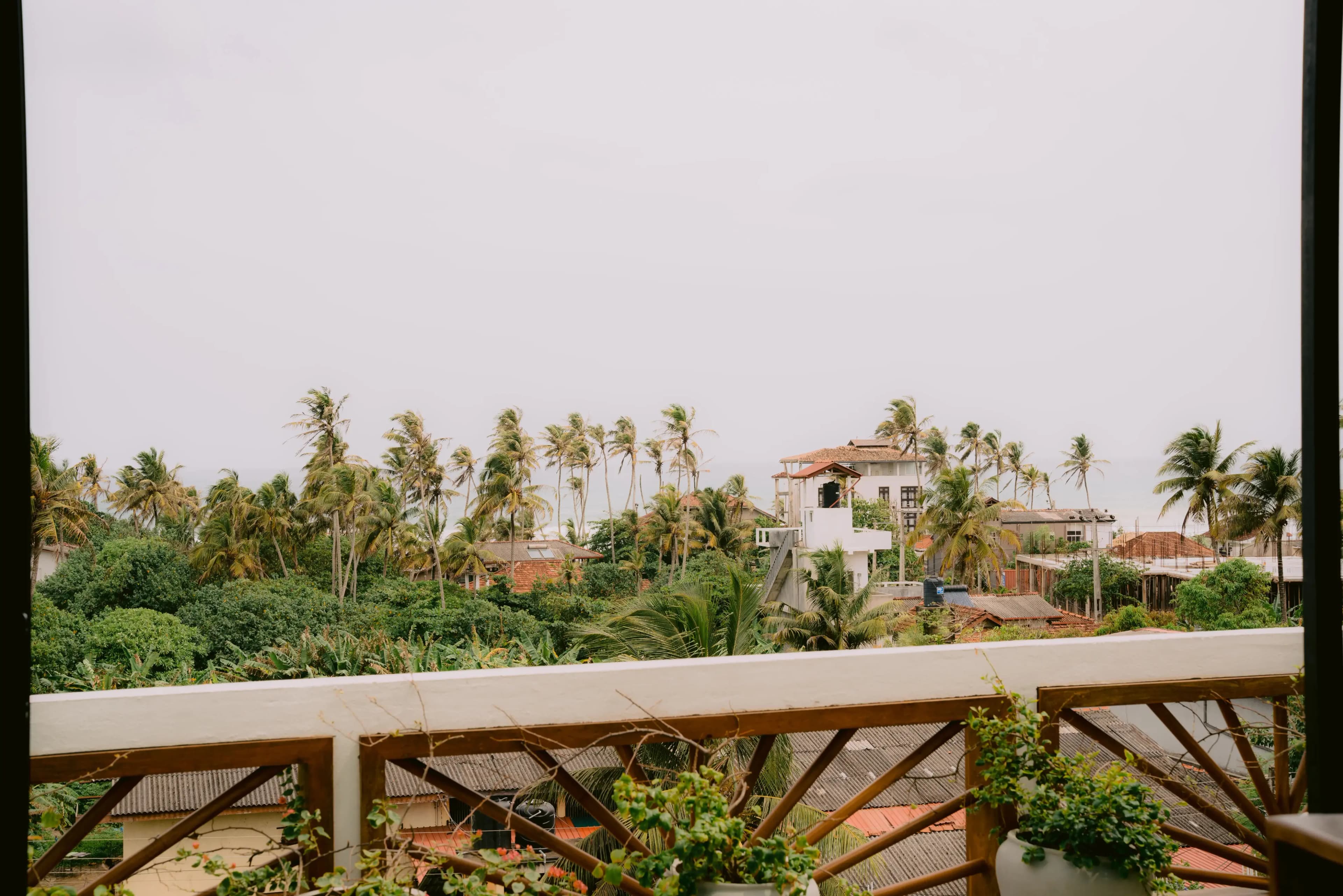 Ocean view from the rooftop cabana balcony at Ahangama, Sri Lanka